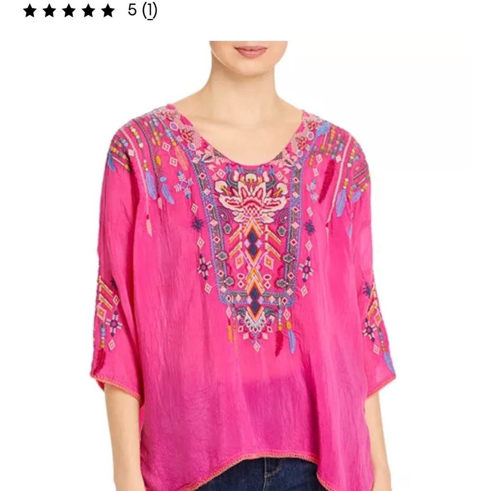 Johnny Was Rangoon Embroidered Blouse size XL